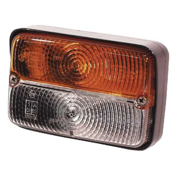 John Deere Direction and position lamp - 03104000 - Direction and position light Halogen, front, rectangular, 12V, amber/transpa