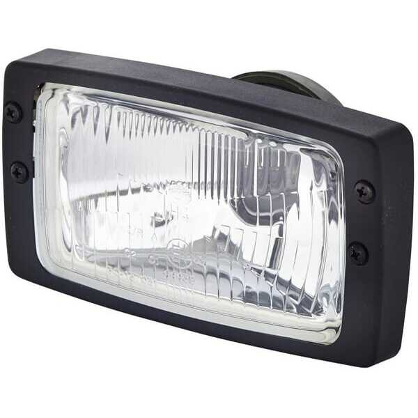 John Deere Headlamp Modul 6213 - 1AB006213001 - Headlight Halogen, rectangular, 12V, transparent, bolt on, 182x94x102mm AMP plug