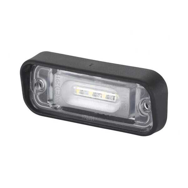 John Deere Number Plate Lamp 2KA.010.278-411 Hella LED - 2KA010278411 - Number plate light LED, rectangular, 12V, white, bolt on