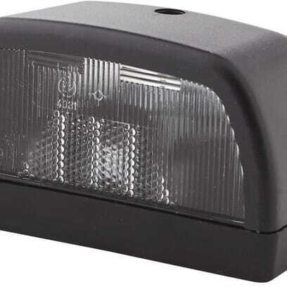 John Deere Number plate light - 2KA998523001 - Number plate light 10W, rectangular, 12V, black, bolt on, 102x56.5mm, Hella