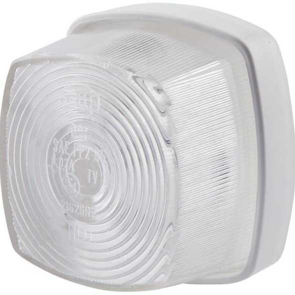 John Deere Position lamp - 2PF003057001 - Marker light 5W, square, 12V, transparent/white, bolt on, 62x40x62mm, Hella