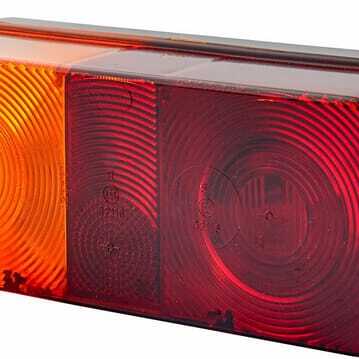 John Deere Rear lamp 170 x 75mm - 2SD002582011 - Rear light LH rectangular, 12/24V, red/orange, bolt on, 170x62x75mm, Hella