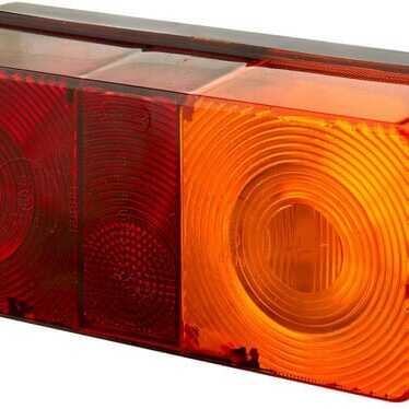 John Deere Rear lamp 170 x 75mm - 2SD002582021 - Rear light RH rectangular, 12/24V, red/orange, bolt on, 170x62x75mm, Hella