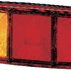 John Deere Rear lamp 344 x 147mm - 2SD003167011 - Rear light LH rectangular, 12V, red/orange, bolt on, 344x147mm, Hella