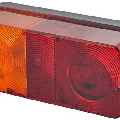 John Deere Rear lamp 170 x 75mm - 2SE002582071 - Rear light rectangular, 12/24V, red/orange/white, bolt on, 170x62x75mm, Hella