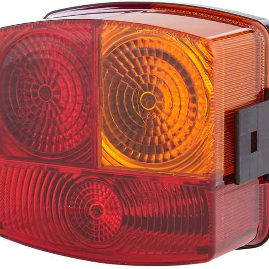 John Deere Rear lamp 95 x 90mm - 2SE002776221 - Rear light RH square, 12V, amber/red, bolt on, 95x54.5x90mm, Hella