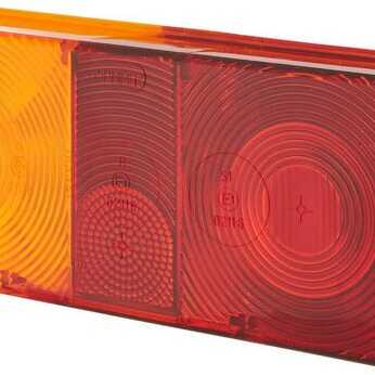 John Deere Separate lenses for rear lights Hella - 9EL112743001 - Light lens, amber/red, rectangular rear/left Hella