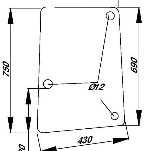 John Deere Side windows - L113306N - Side glass