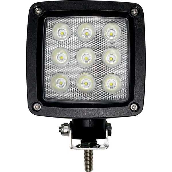 John Deere Square LED work light - LA10555 - Work light LED, 27W, 3000lm, square, white, 10/30V, Deutsch plug, Wide flood, 9 LED
