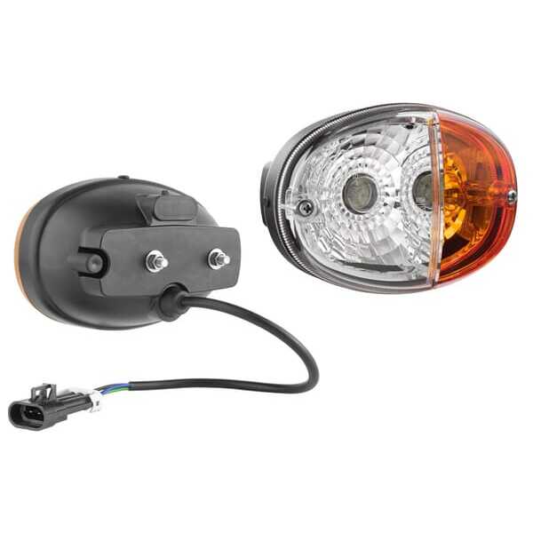 John Deere Indicator lamp - LT348463 - Direction and position light halogen, front, left, oval, 12V, amber/white, bolt on, 140x9