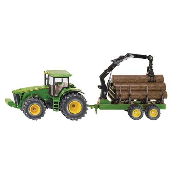 John Deere S01954 8430 with forestry trailer - S01954 - John Deere + log transporter