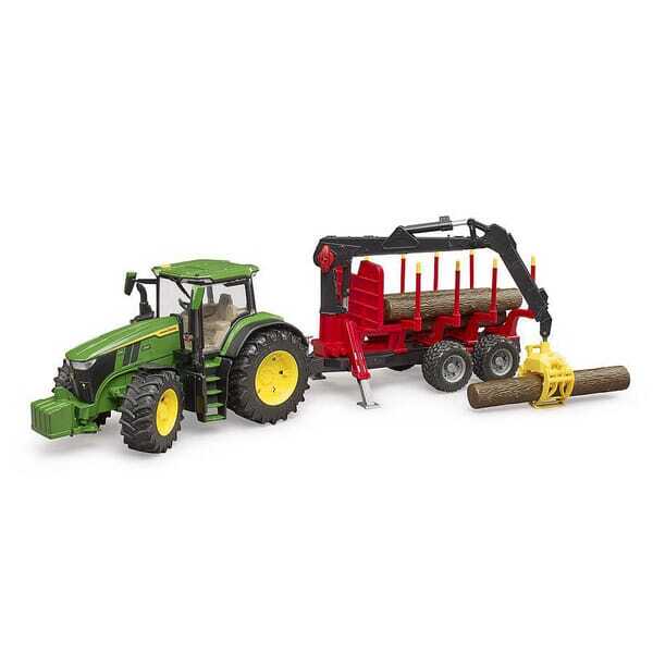 John Deere U03154 7R 350 with tree trailer - U03154 - John Deere 7R 350 with tree trailer