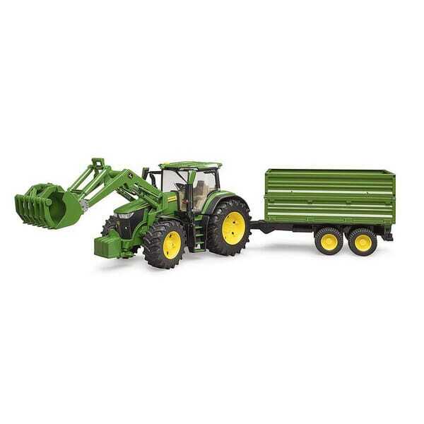 John Deere U03155 7R 350 with front loader and trailer - U03155 - John Deere 7R 350 with front loader and trailer