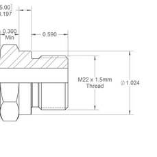 John Deere Screw-in couplingsscrew-in metric x male BSP - VNBM0822ISO6149 - Coupling M/M 1/2 B x M22 x 1.5 6149