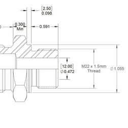 John Deere Screw-in couplingsscrew-in metric x male BSP - VNBM1222ISO6149 - Coupling M/M 3/4 BSP X M27