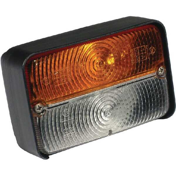 John Deere  - VPM3708 - Retnings- og postionslys halogen, front, firkantet, gul/hvid, monteres med bolte, Vapormatic